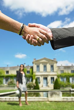 Handshake agreement Real estate agents and clients shake hands